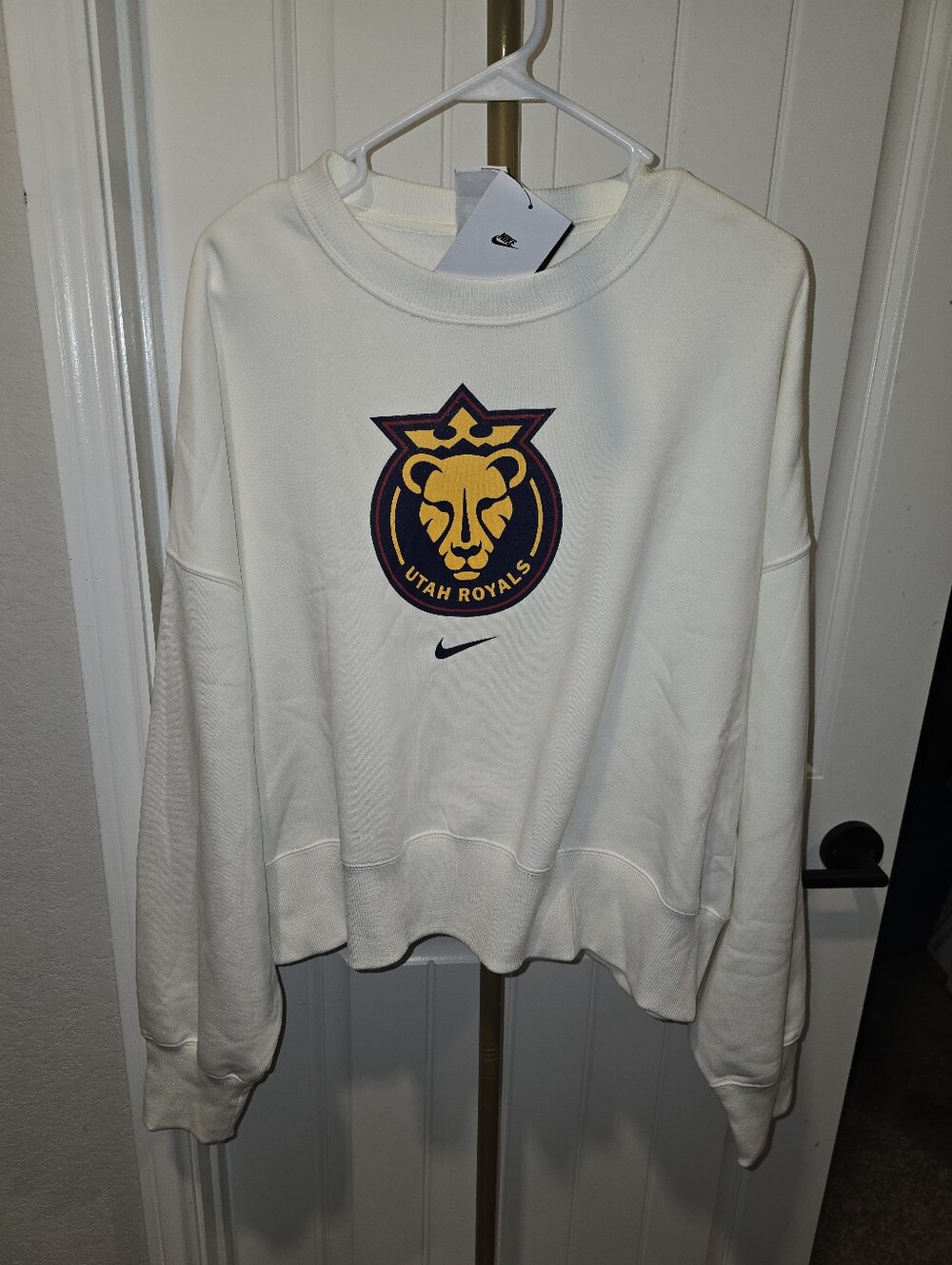 Nike Womens Utah Roysls FC Soccer Sweatshirt Oversized Large White